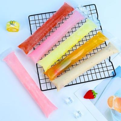 Disposable Popsicle Bags Dual Zipper Seal Ice Pop Bags Food-Grade Freezer Tubes for Yogurt Bars Fruit Smoothies Ice Candy Snacks