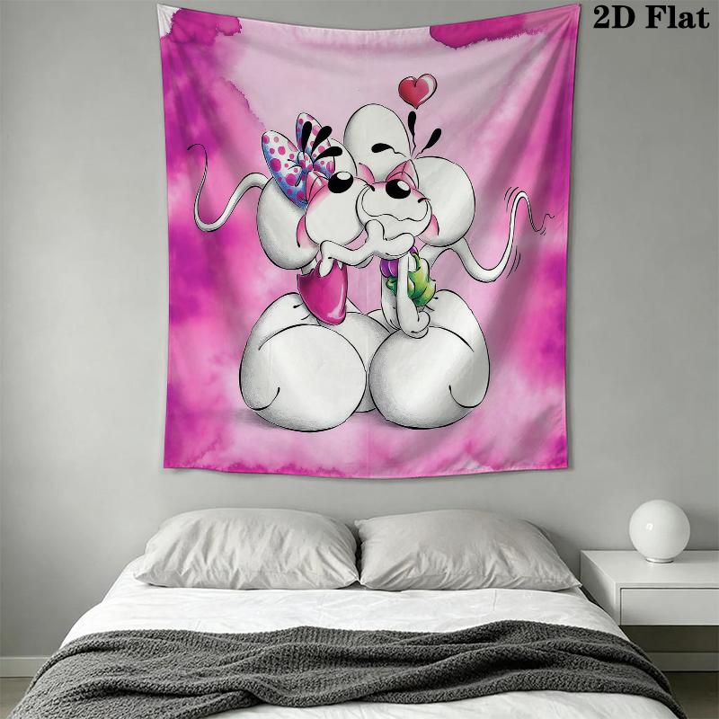 Diddl Cute Wall Tapestry Aesthetic Wall Hanging Printed Fabric Blanket Decorative Tapestries for Bedroom Living Room Home Decor
