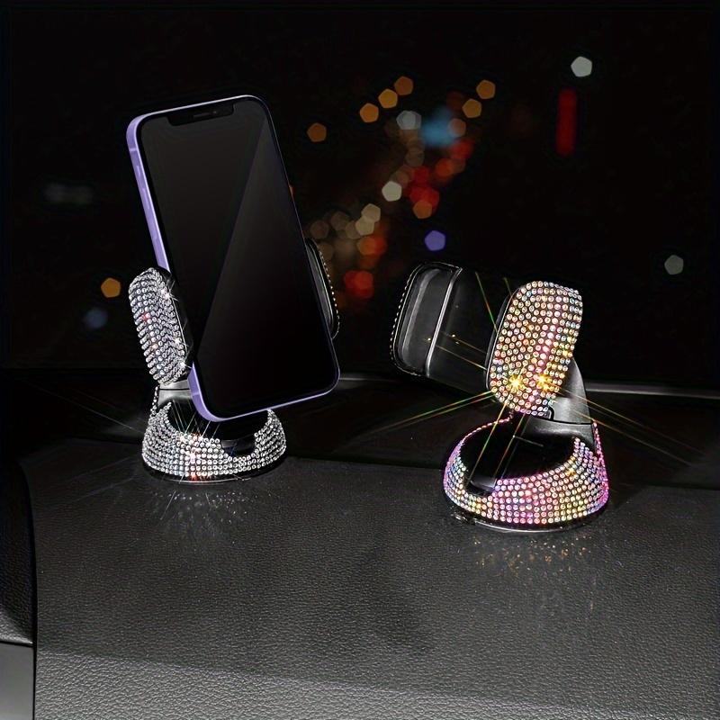 Luxury Rhinestone Car Phone Holder Multi-Functional, Rotating Suction Cup Mount with Sparkling Crystals for Dashboard Phone Holder for Car