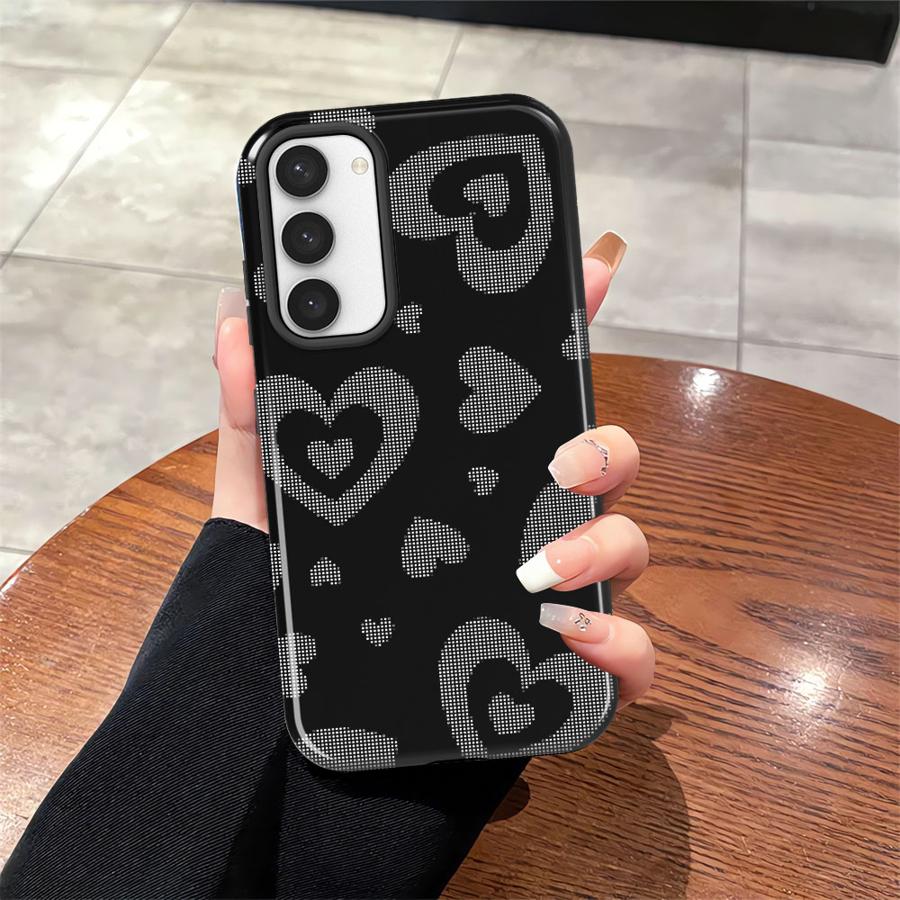 

Мягкая обложка Чехол Capa для Samsung Galaxy S25 S25Ultra S23 A56 S24 Ultra S23Ultra S20 FE A36 A16 A26 Черное Сердце Galaxy A56 5G