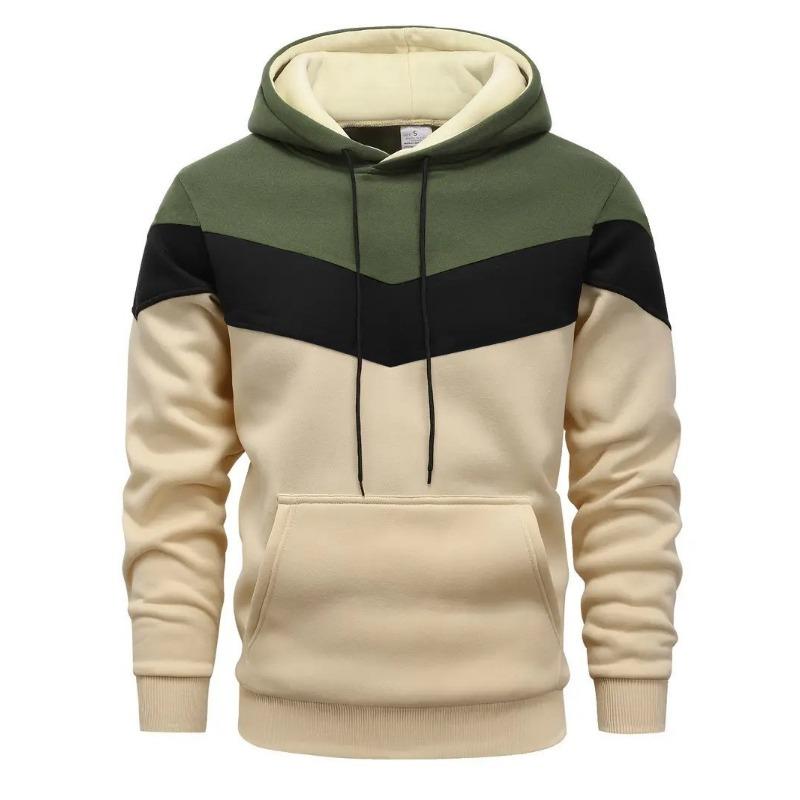 Herren-Sweatshirt Herbst und Winter Neuer Trend Vielseitig Lässig Kontrastfarbe Kapuzenpullover