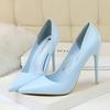 Fashion 2025 Women 10.5cm High Heels Pumps Lady Wedding Bridal Scarpins Stripper Low Heels Plus Size Fetish Party Blue Pink Shoes