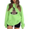 Women's Neck Long Sleeve Sweatshirt Casual Loose Fit Color Pullover with Halloween Print