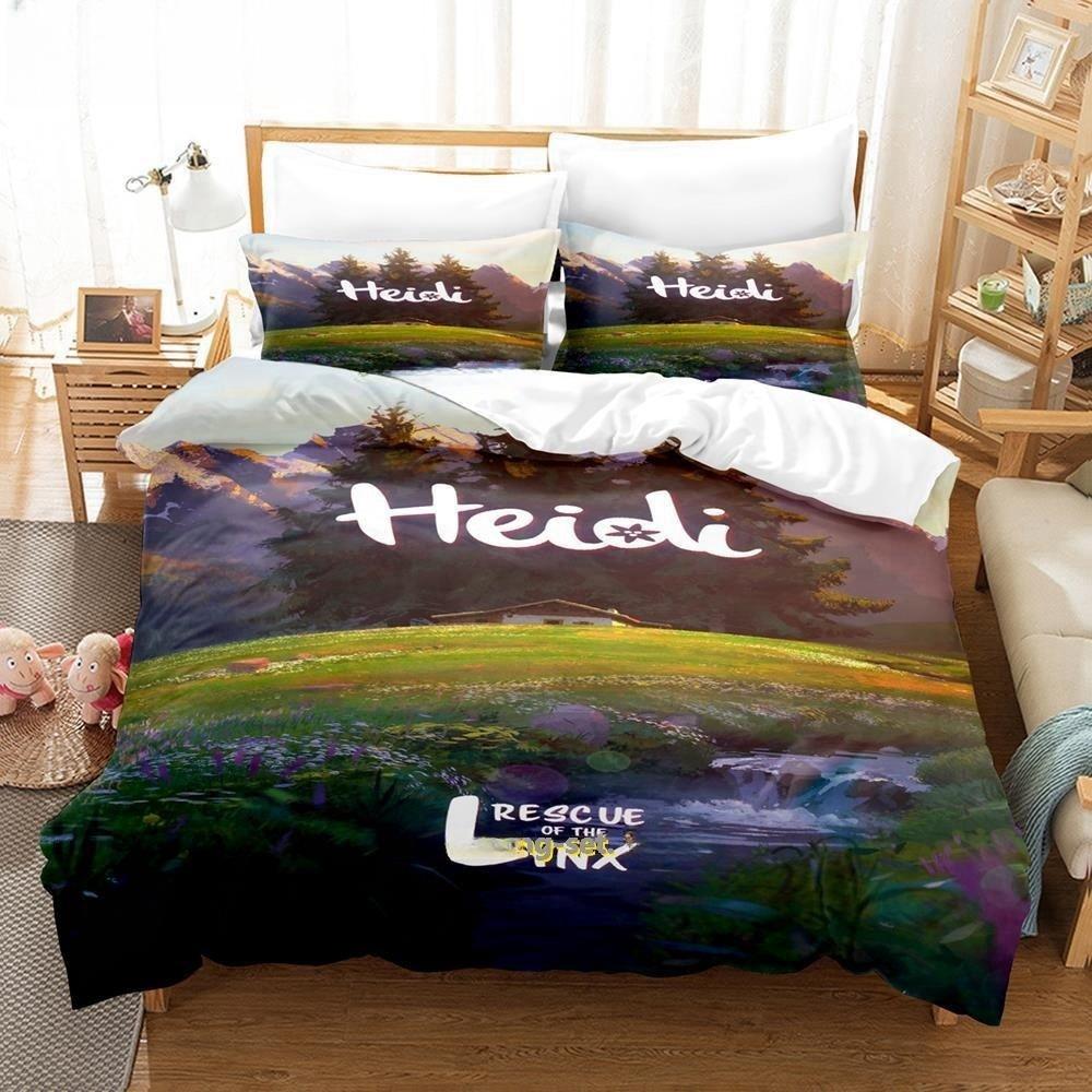 3D Print Anime Heidi, Girl of the Alps Bedding Set Single Twin Full Queen King Size Bed Set Adult Kid Bedroom Duvet cover Sets