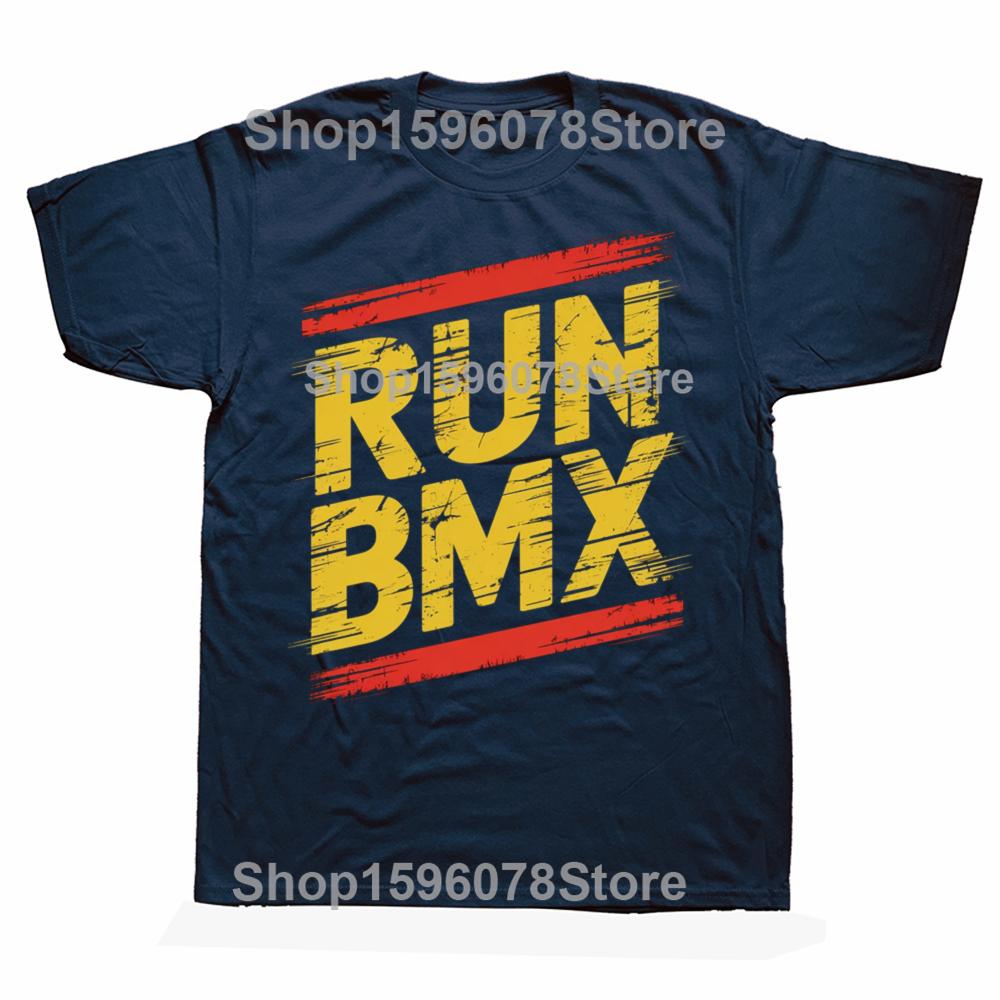 BMX Bike Bicycle Racing Gift Run BMX Graphic Tshirts Men Womens Fashion Casual Tshirt 100 Cotton Loose Oversized T Shirt