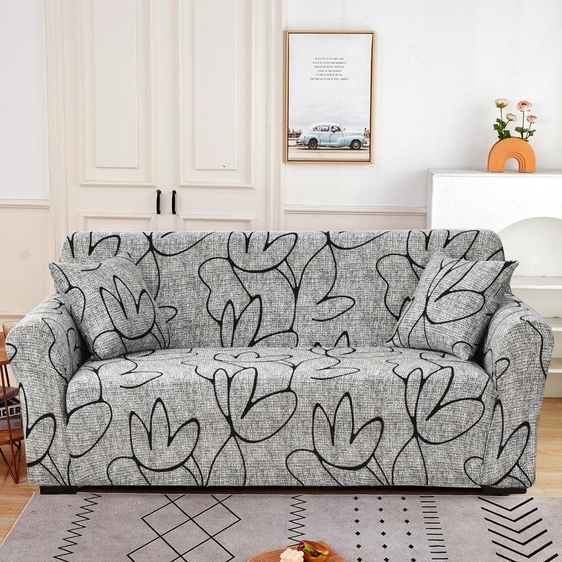 Potah na pohovku s potiskem pro obývací pokoj Kombinace pohovky ve tvaru L Chaise Pohovka Potah Home Decor 1/2/3/4 Sedadla Odnímatelná