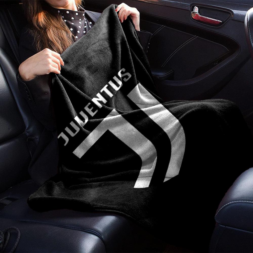 Decke mit Juventus Fußballclub Thema Aufdruck - Perfekt für Sofa, Bett, Reisen & Outdoor | Maschinenwaschbar, Gemütlich & Langlebig.