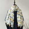 Lemon Pattern Women Viscose Scarf 88*180cm Cotton Linen Feeling Soft Shawl Tassel Hijab Wrap Pashmina Soft Summer Beach