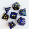 Mixed Color Glitter Dnd Dice Polyhedron Dice Set 7-Piece D4 D6 D8 D10 D10% D12 D20 For Rpg Role Playing Game Math Teaching