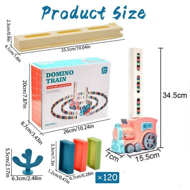 Domino Train Set With 120pcs Blocks And Sound Design Kids Building Gift Toy
