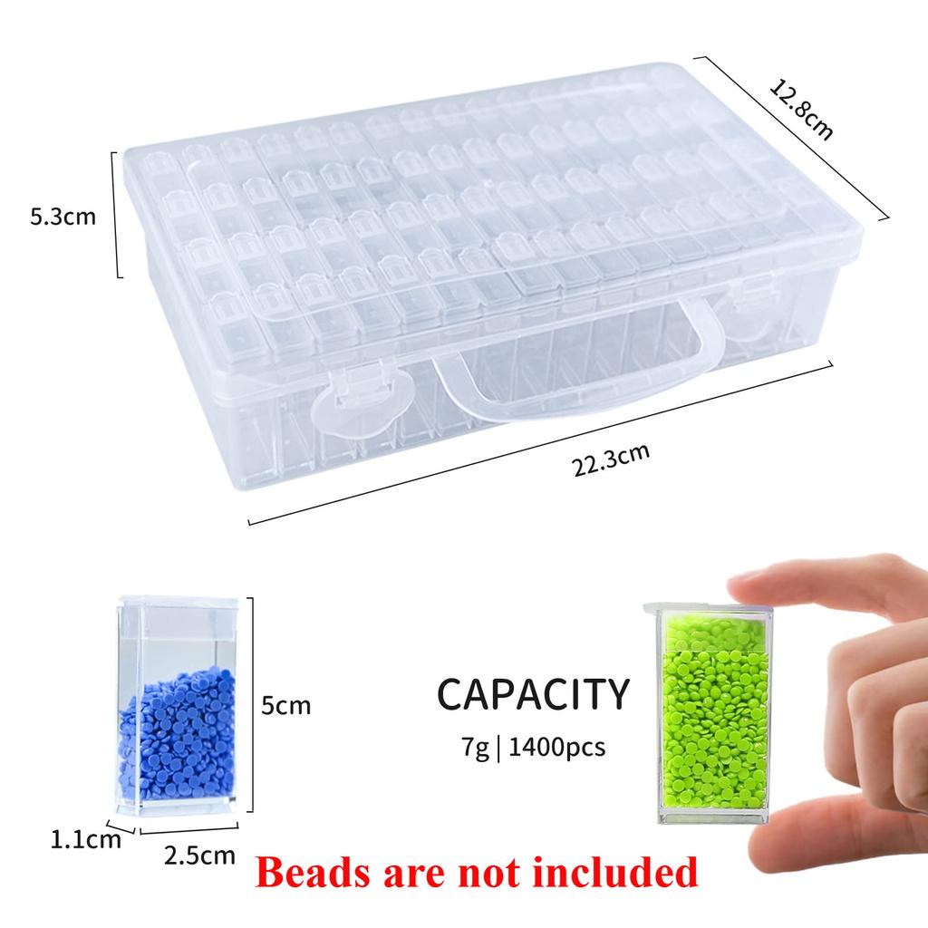 64/84 Grids Diamond Painting Storage Box Portable Seed Bead Organizer Case DIY Nail Art Plastic Container Makeup Jewelry