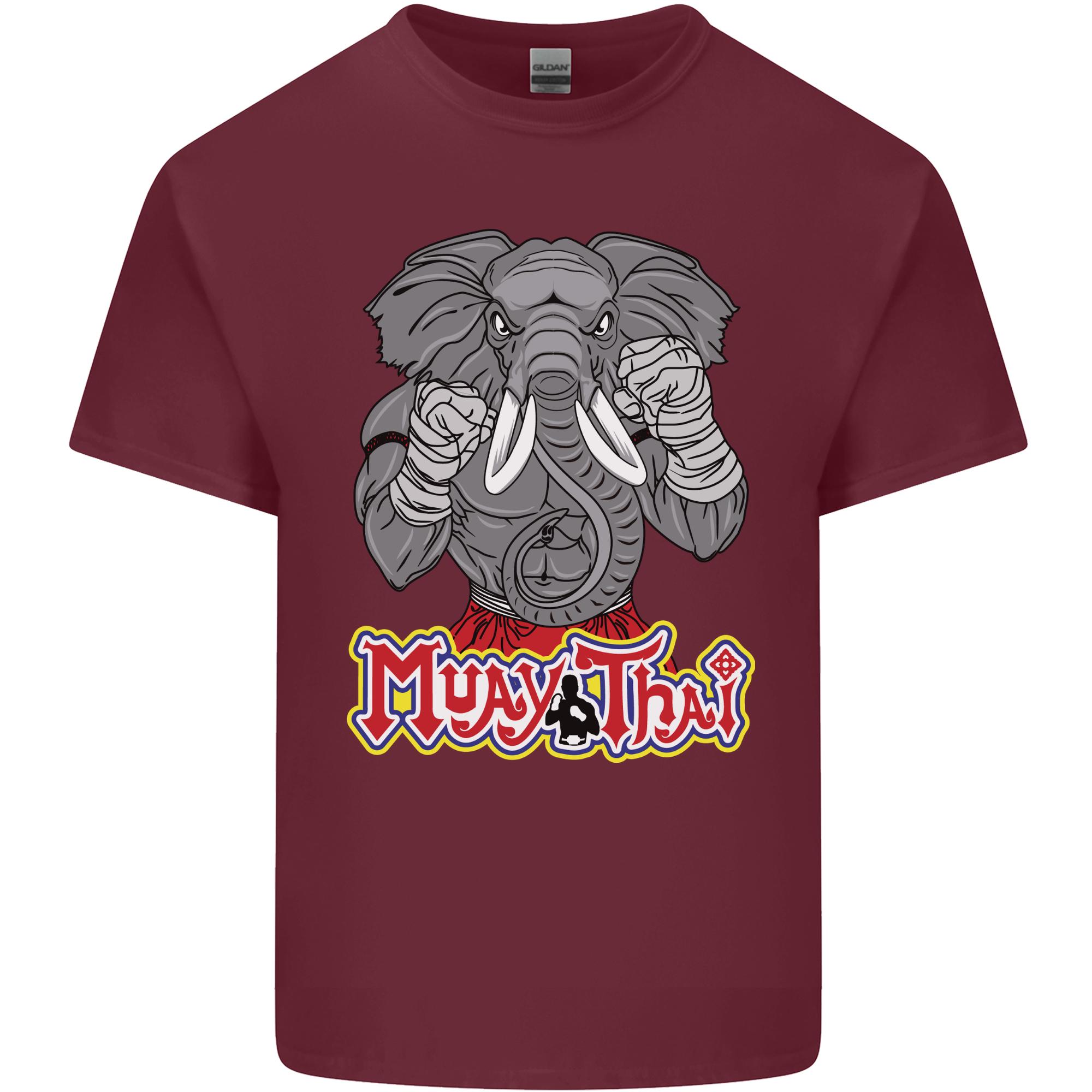 Muay Thai Elephant Contact Martial Arts MMA Unisexs Light Cotton TShirt S