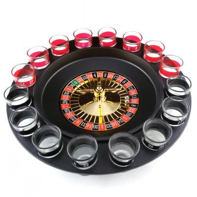 16 Cup Wine Swivel Plate, Russian Roulette Royale Casino Supplies Lucky Shot Drinking Game Play