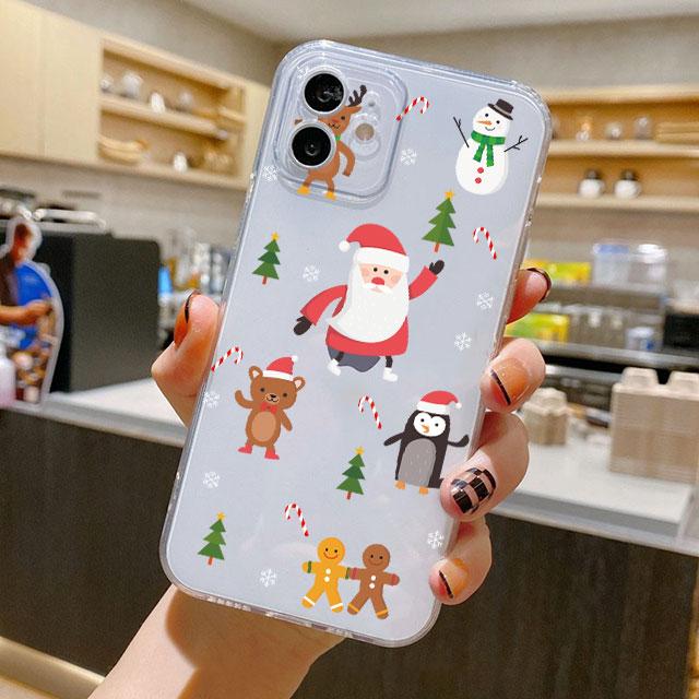 

Милый мультяшный кукольный рождественский чехол для iPhone 14 11 12 Pro 13 Pro Max XR XS X 6s 7 8 Plus SE 2020 13 роскошный противоударный прозрачный чехол iPhone 12 mini