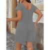 Elegant V-Neck Flounce Sleeve Jumpsuit with Pockets Plus Size Solid Color Summer Jumpsuits & Rompers Casual Chic Outfit