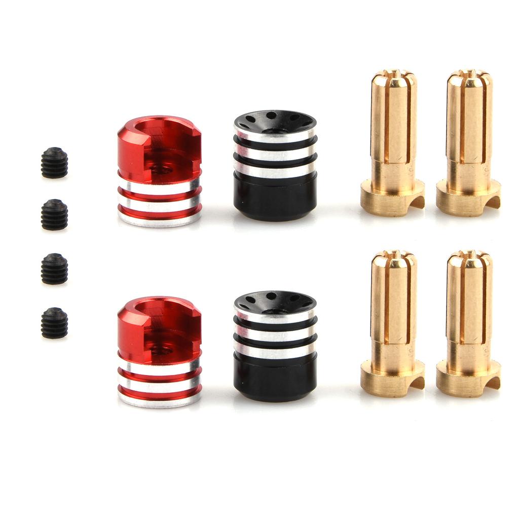 4Pcs/Set Battery Heatsink Bullet Plugs & Grips Kit 5.0mm For 1/10 Off-Road Truck RC Car Accessories Upgrade Part New