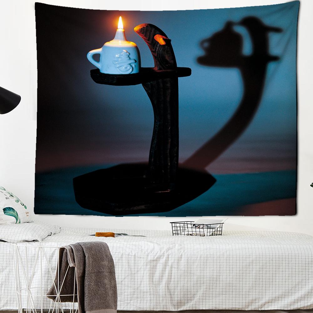 Buddha Wandteppich Blume Wandbehang Räucherkerze Buddha Statue Heimkunst Dekoration Schlafzimmer Wohnzimmer Hängevorhang