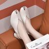 High-heeled Sandals Summer New Bag Head Empty Thick Heel Women's Shoes First Layer Cowhide Fish Mouth Fashion Shoes