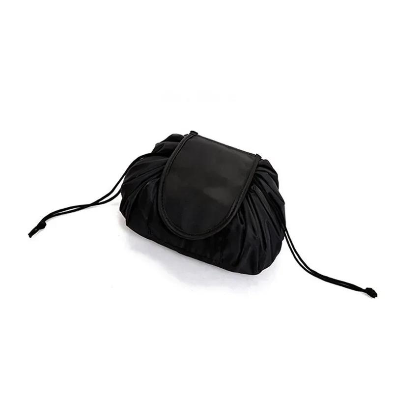

1PC Drawstring Elastic Makeup Storage Bag Women Portable Travel Black Large Capacity Portables Handbag Storage-Bags Trendy чёрный