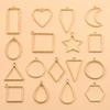 17PC Gold Alloy Moon, Round, and Heart Pendant Charms with Drip Glue Frame