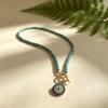 Bohemian Turquoise Beaded Necklace With Eye Pendant For Daily Fashion Accessory