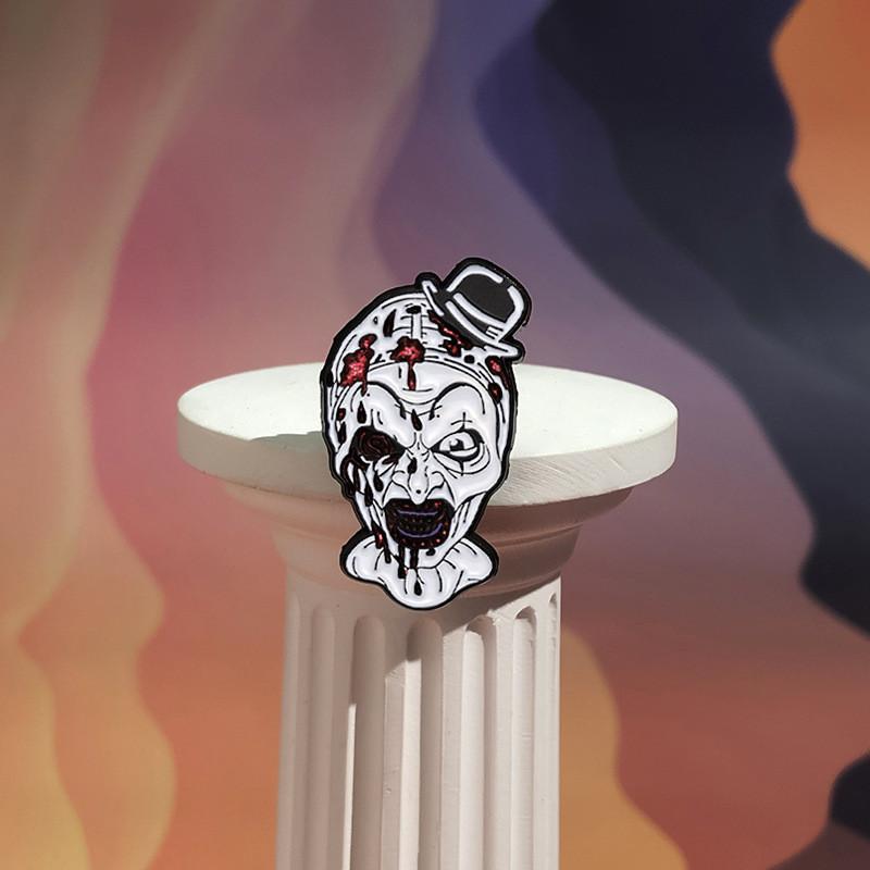 New Halloween Creative Series Clown Horror Brooch Decorative Skull Badge Metal