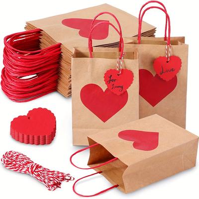10 stuks Cadeauzakjes voor bruiloft, kraftpapieren draagtassen voor winkelen, decoratiespullen voor Valentijnsdag, verjaardagsfeestzakje, afstuderen, verpakking voor sieraden