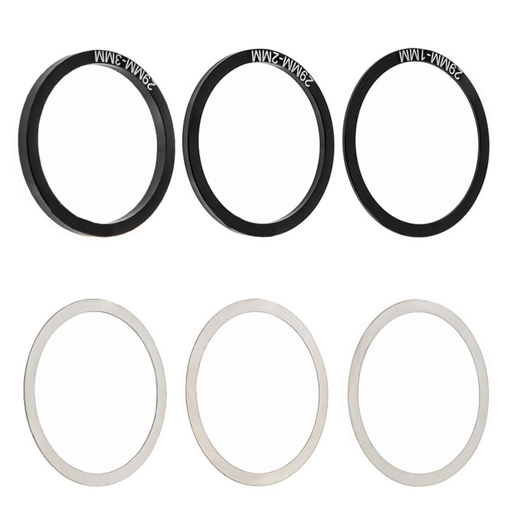 6pcs Light weight Crankset Washers Aluminum Alloys Bottom Bracket Spacers Durability Bike Accessories