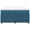 Maison Exclusive - Dark Blue Bed Slat Base and Mattress 140x200cm Velvet