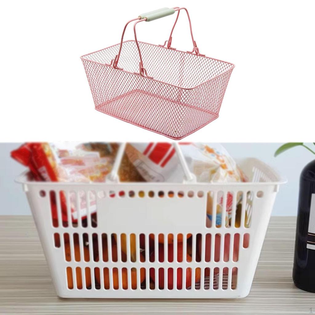 Basket of Multifunctional Metal Practical Portable with Handles for Supermarket