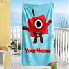 Numberblocks Customizable Name Beach Towel Soft Durable Quick-Dry Suitable for Swimming Gym Camping Yoga Vacation