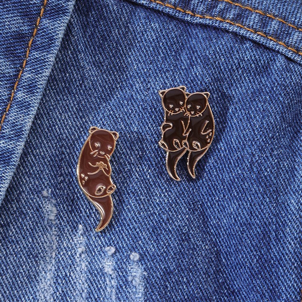 Otter Broschen für Damen Herren Kleidung Rucksack Anstecknadel Schmuck Taschen Zubehör
