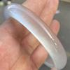 Weißes Mondlicht, High Ice Quarzit Jade, weißes Ice Beauty Jade Armband, weißes Etikett, flaches Streifen, Imperial Concubine Armband, Ice Transparent Armband