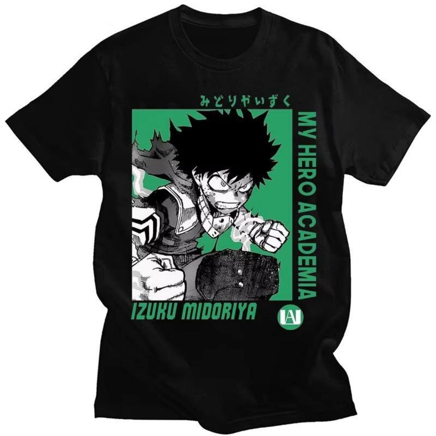 

Новая мужская футболка My Hero Academia 2026 года с принтом Кодзи из Зеленой Долины Японское аниме Летний стиль S чёрный