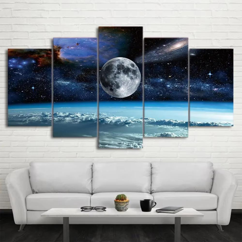 Moderne Planeten Leinwand Malerei Gedruckt 5 Stück Erde Wand Kunst Bilder Für Wohnzimmer Schlafzimmer Wohnkultur Kein Rahmen