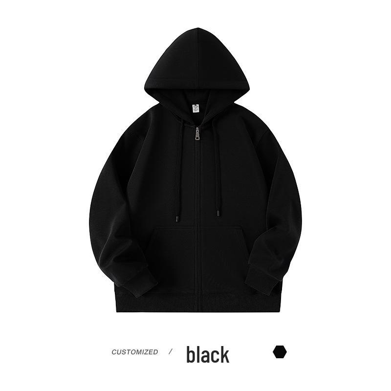 Unisex Zippered Hooded Sweatshirt - Solid Color, Loose Fit, Versatile Autumn Casual Hoodie Jacket