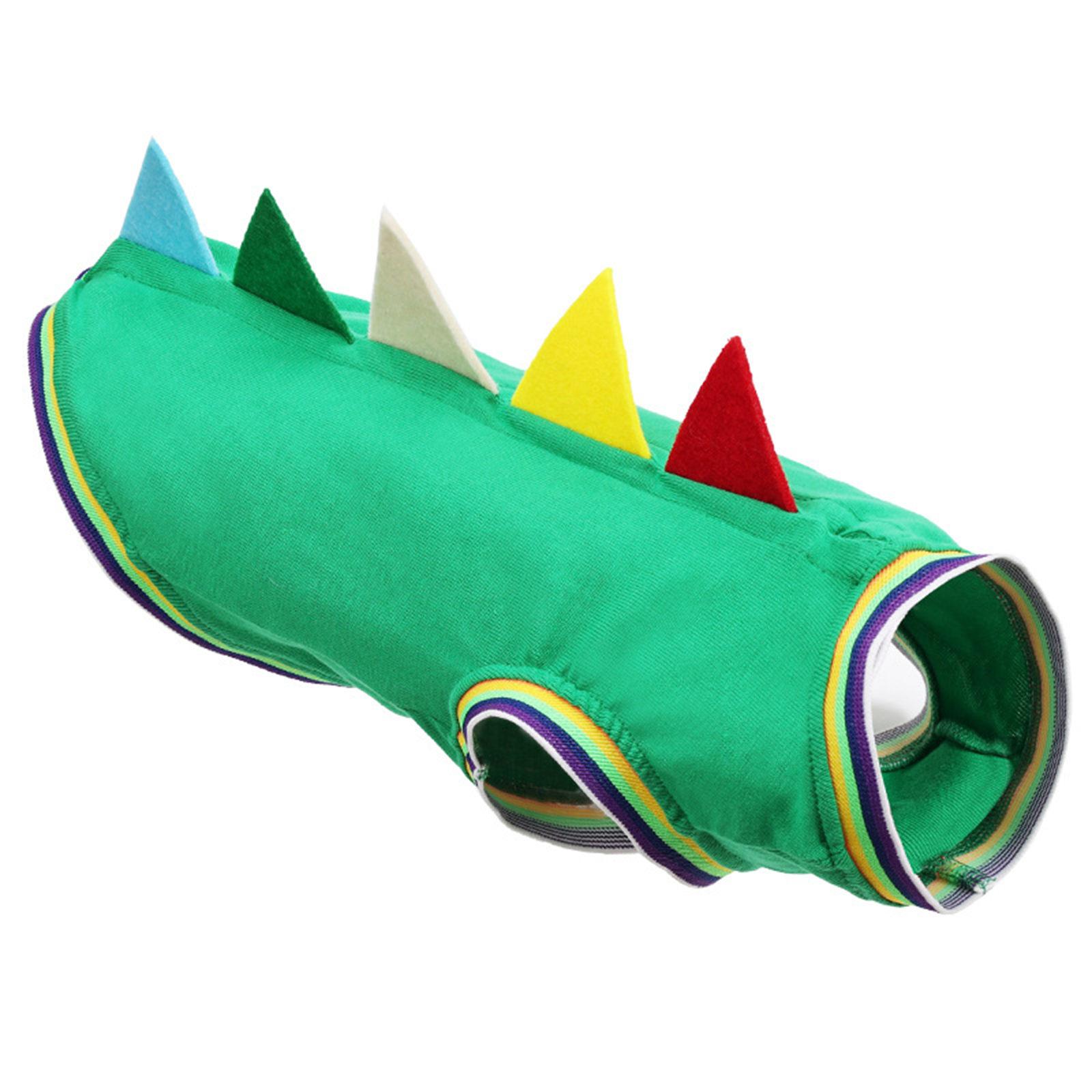 

Одежда для таксы Костюм динозавра для маленькой собаки Простой в носке Наряд для косплея питомца для тематической вечеринки Хэллоуина S зелёный