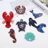 3D Beaded Patches Handmade Cartoon Patches Marine Animal Patches  For DIY Craft & Cloth Decoration