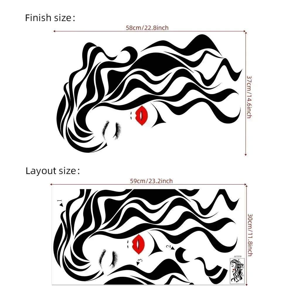 Female Face Beauty Vinyl Wall Decal Beauty Studio Door Sticker Cosmetic Makeup Wall Art Sticker Mural Removable Salon Decoration