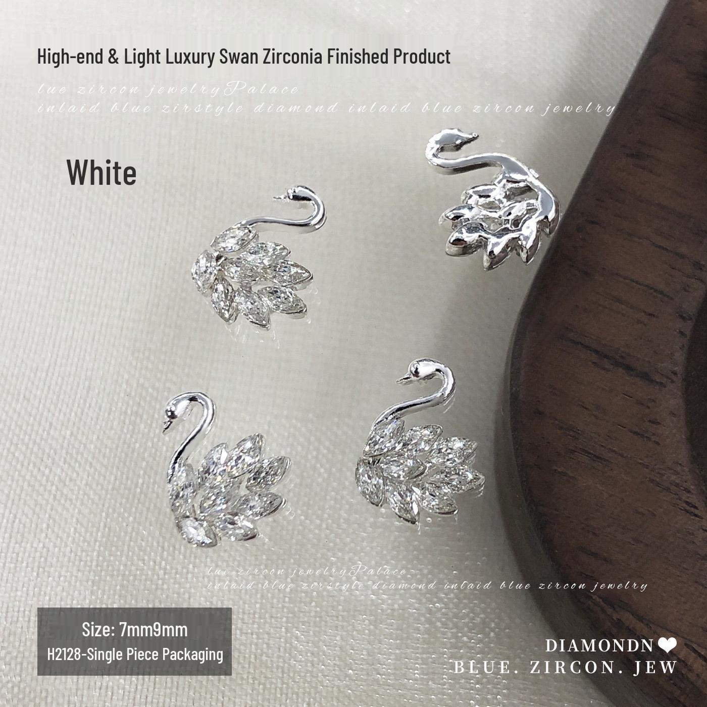 Hepburn Black Swan Zirconia Nail Art Decorations: Sparkling Rhinestone Accessories for DIY French Manicures