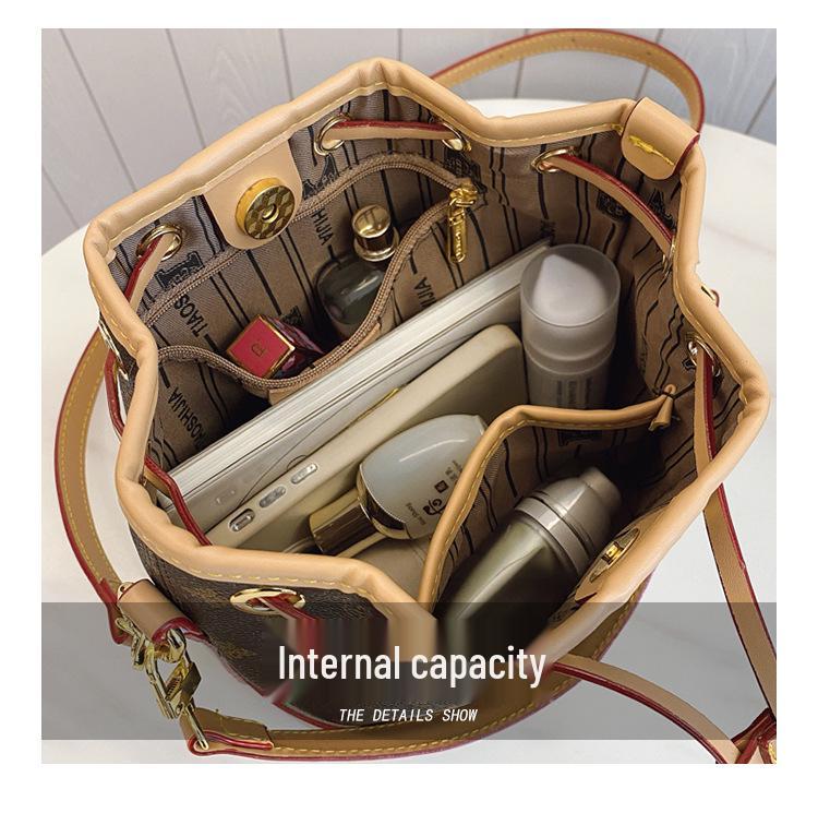 Moda Damska 2025 Mała Torebka Wiaderko ze Sznurkiem - Wszechstronna Torba na Jedno Ramię i Crossbody