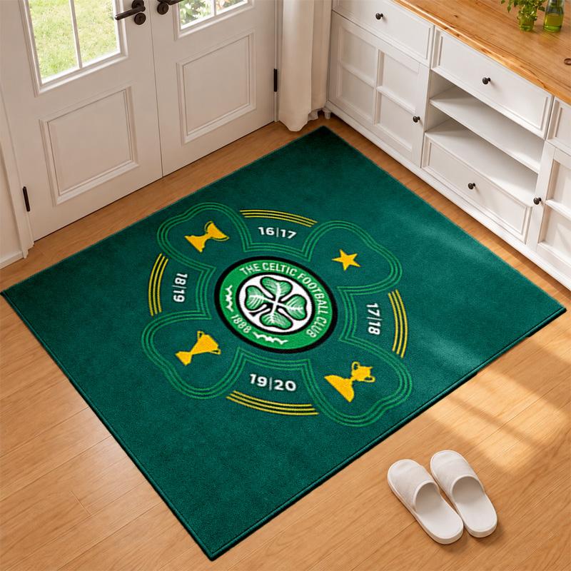 Celtic Football Club Teppich Fußmatte für Wohnzimmer oder Schlafzimmer Schutzmatte unter dem Stuhl Bürodeko Weihnachtsgeschenk Geburtstagsgeschenk