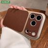 Luxury Lychee Leather Instantly Turn 17  Case For iPhone 17 16 15 12 14 13 Pro Max Plating Full Bumper Matte Shockproof Cover