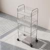 Carrello Portaoggetti Multifunzionale Mobile, Stile Trasparente Acrilico, Ruote Girevoli a 360°, Universale per Cucina, Bagno, Camera da Letto e Ufficio