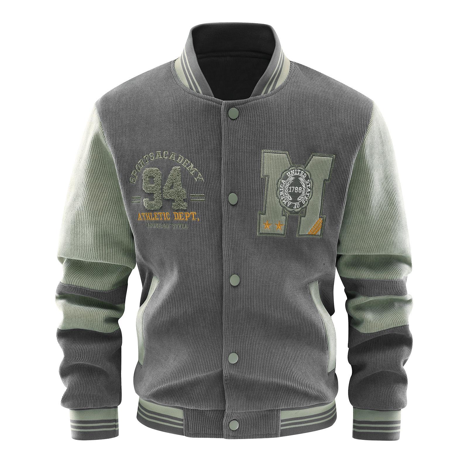 

Мужская одежда, зимнее вельветовое мужское хлопковое пальто с лацканами, куртка с хлопковой подкладкой для отдыха, верх, теплое пальто с хлопковой подкладкой M серый