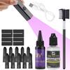 UV Lampa Sada na prodlužování vlasů - Obsahuje UV světlo, 30G UV lepidlo na vlasy, 30ml odstraňovač lepidla, štít na ochranu před UV zářením, návleky na prsty, dlouhotrvající výsledky
