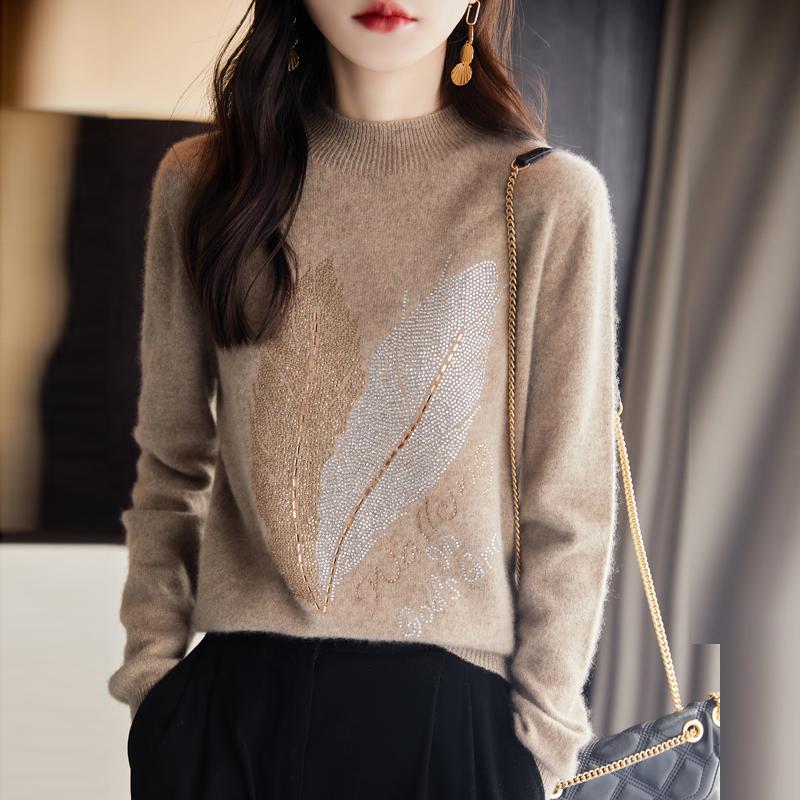 Women Sweater 100% Wool MODERN NEW SAGA Knit Pullover O-neck Thick Winter Jumpers Female Knit Tops