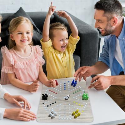 1 Set 6 Players Flying Chess Game with Rubber Chessboard 24 Chess