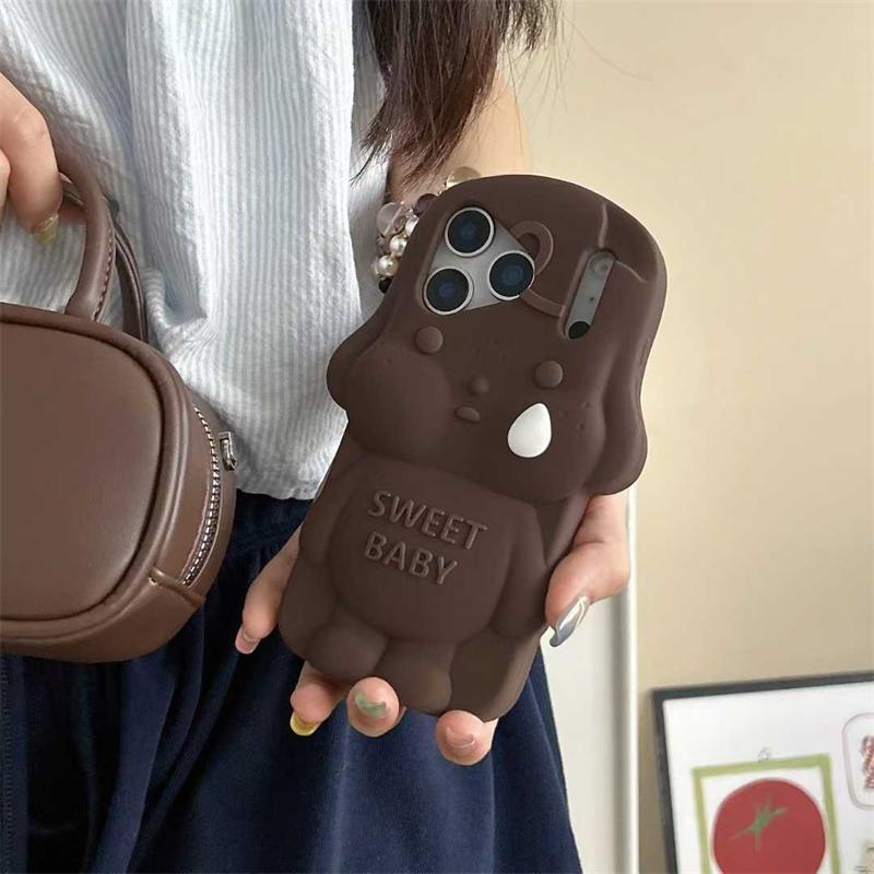 3D Cute Sweet Baby Phone Case For iPhone 17 16 15 14 13 Pro 12 Pro Max Soft Silicone Cover