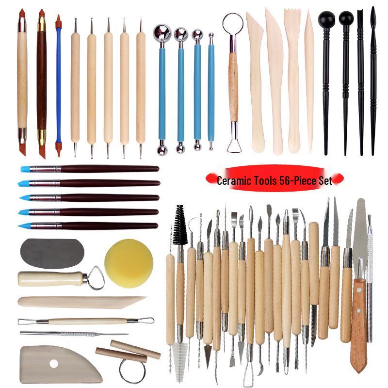 Pottery Clay Sculpture Tools Set: Silicone Scraper, Modeling Tools & Polishing Sheet for DIY Handmade Art.